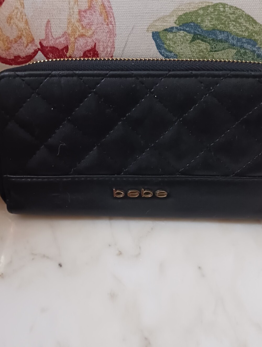 Bebe Quilted Faux Leather Wallet, EUC